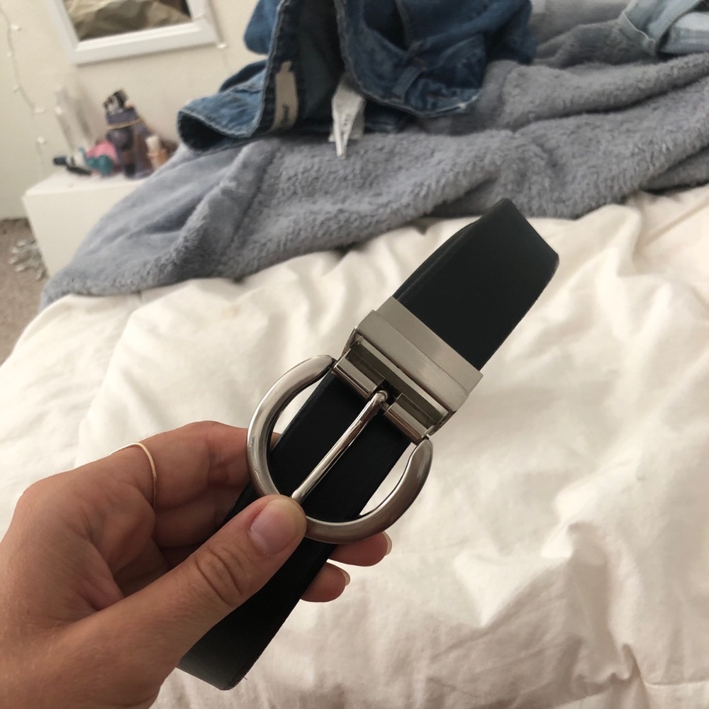 Black belt silver buckle